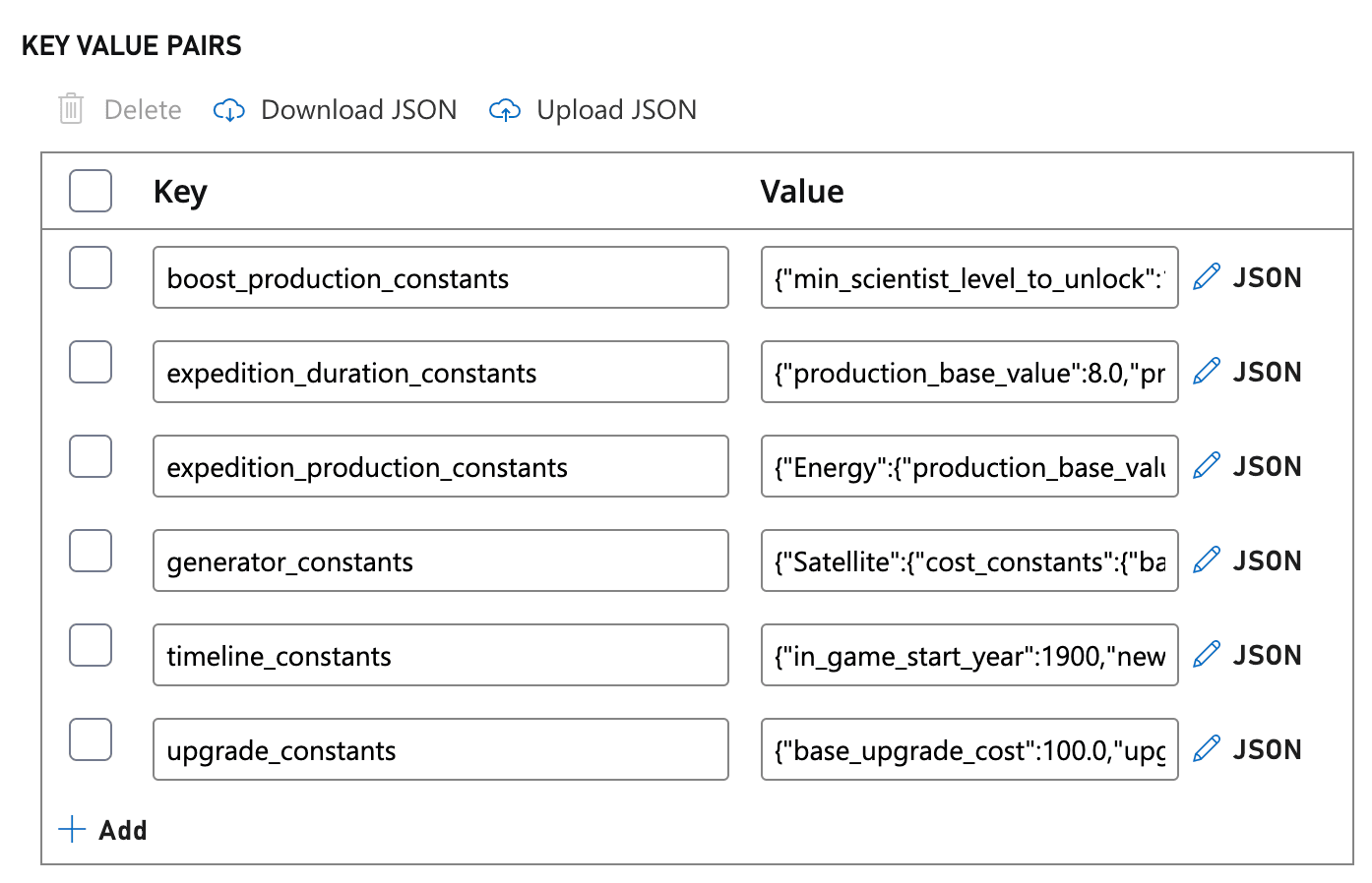 Example PlayFab Config